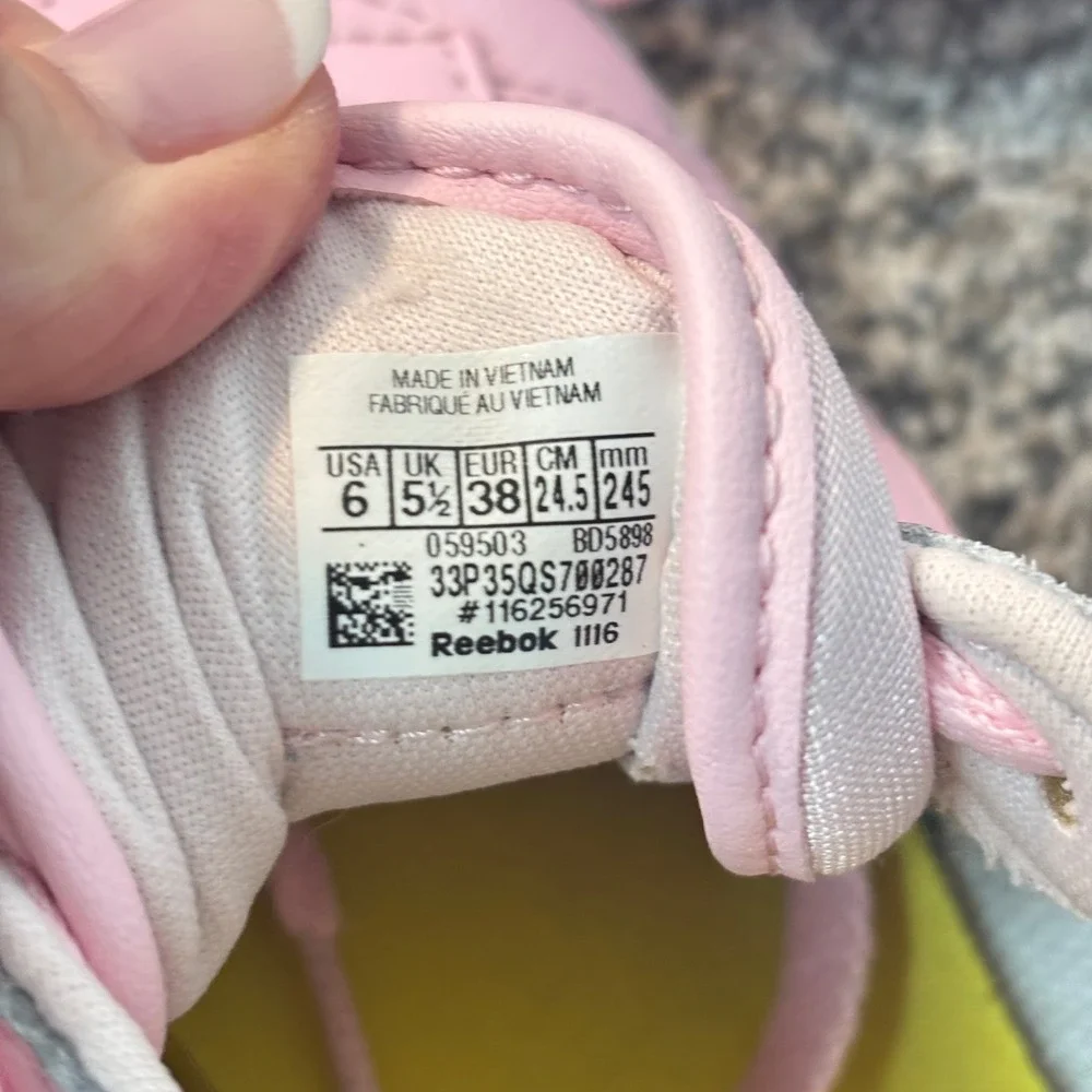 Reebok Classic Leather Gi Pink Silver Snakeskin Womens Sneakers shoes Y6/women 8